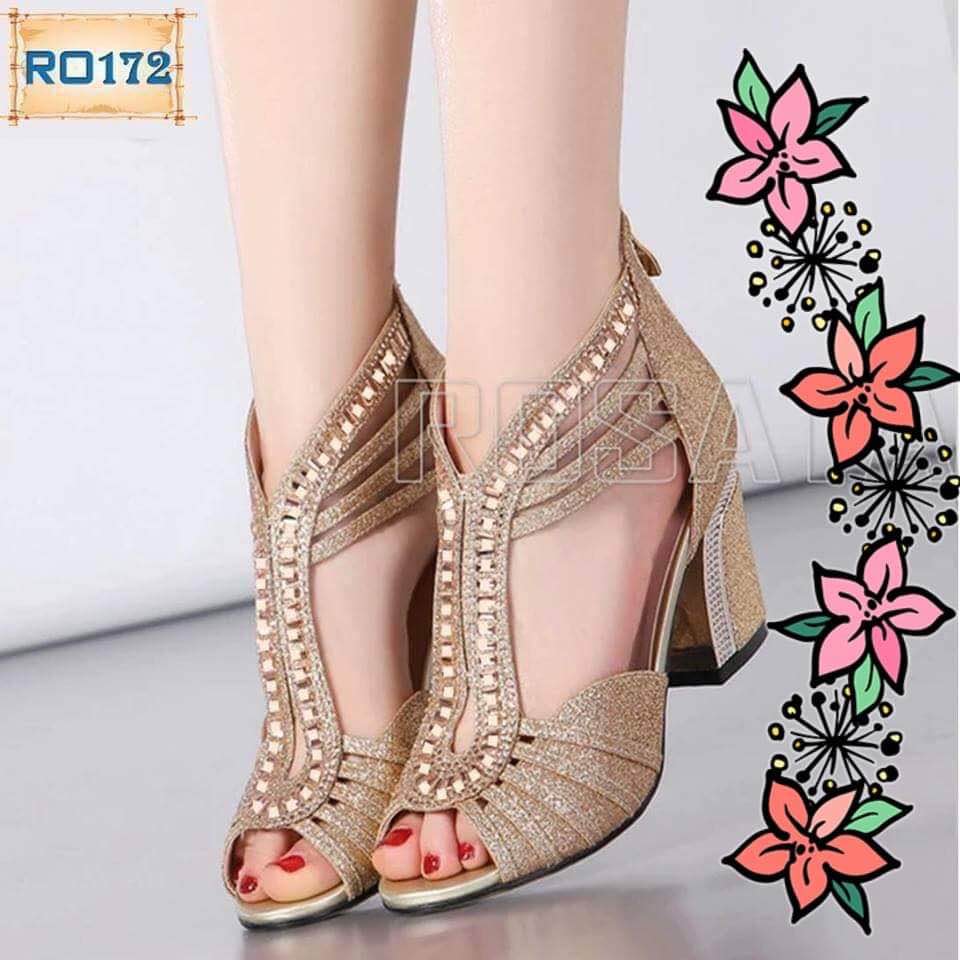 Giày cao gót nữ ROSATA mẫu giày sandal cao 5 phân cá tính mã giày RO172