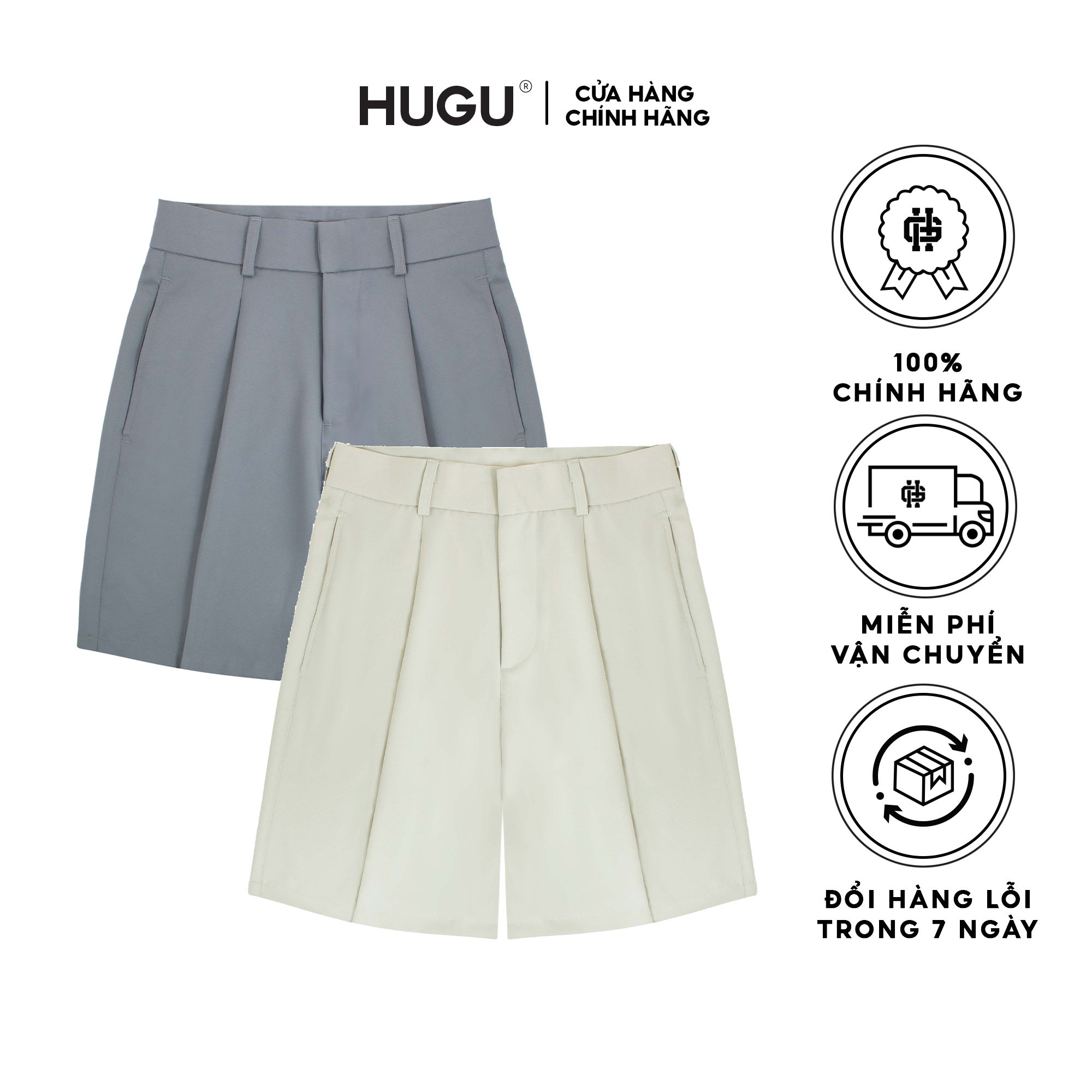 Quần short ngắn nam kaki HUGU - Lazy Short - chất liệu vải mềm mịn chuẩn form