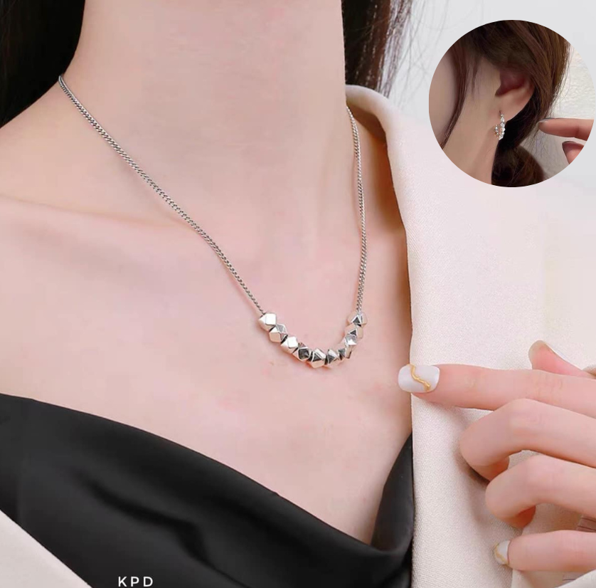 Bộ trang sức bạc mẫu mới hiện đại, trang sức bạc thời trang