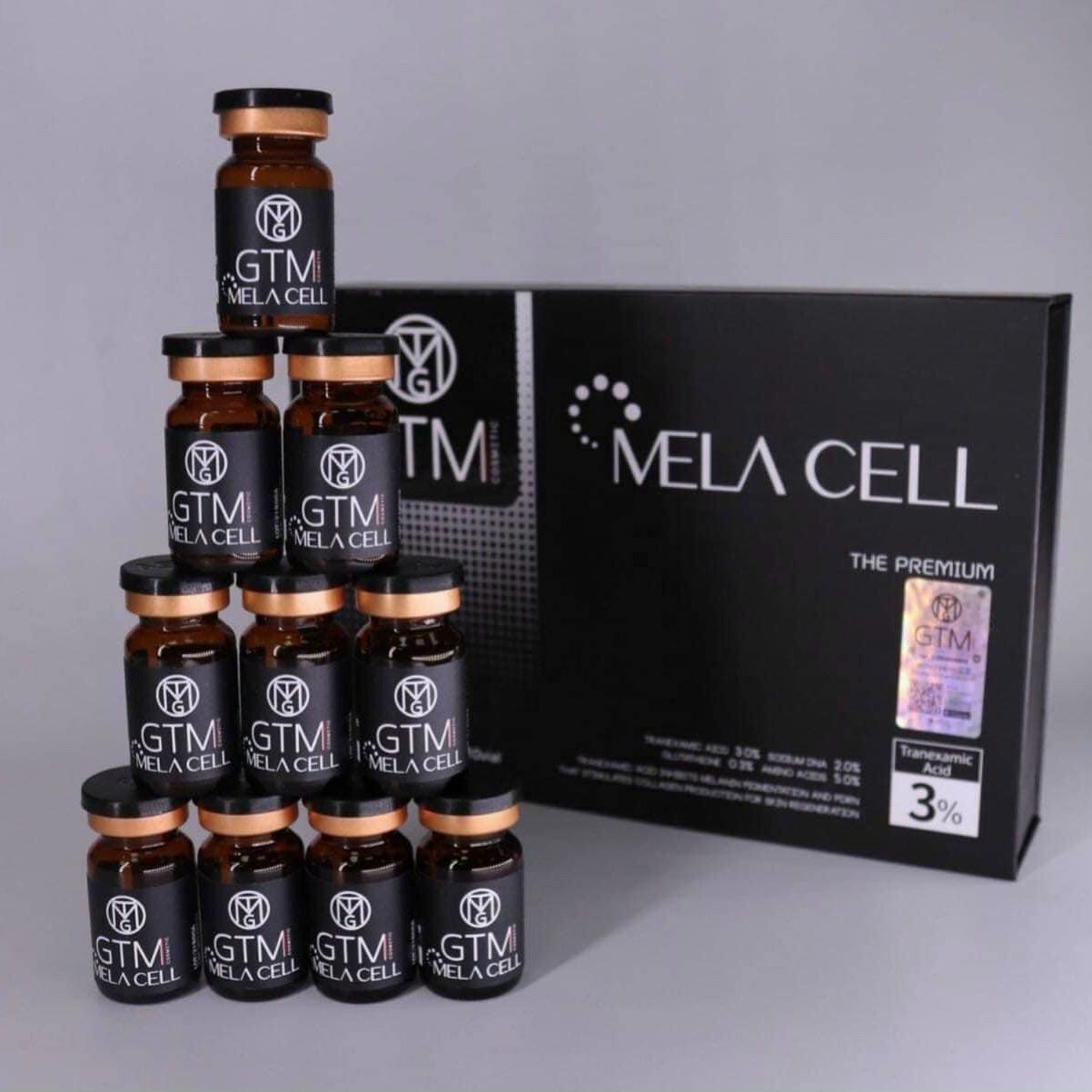 Tinh chất nám dna cá hồi gtm mela cell 3% - 1 hộp 10 lọ