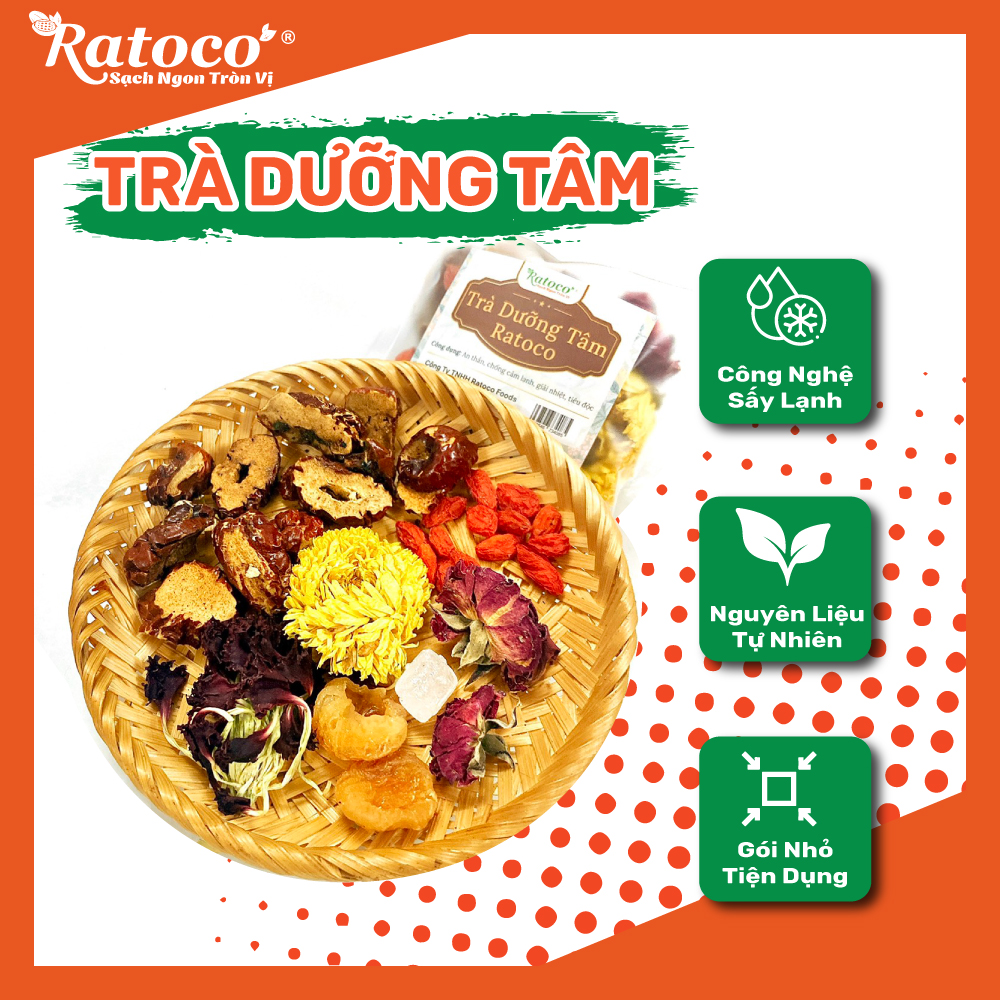 Trà dưỡng tâm ratoco trà thảo mộc trà hoa giúp an thần giải nhiệt tiêu độc chống cảm lạnh