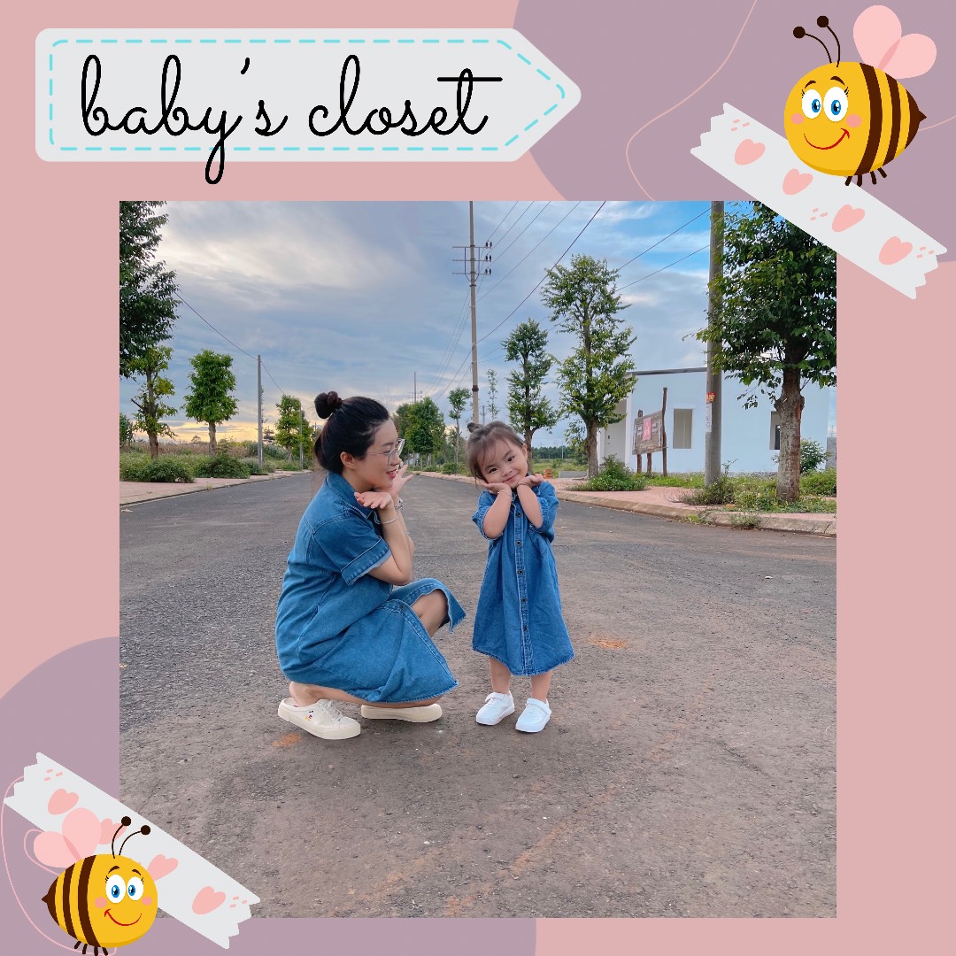 Váy sơ mi jean denim cho bé gái phong cách retro Hàn Quốc, đầm jean cho bé gái hàng QC Ambb Kids