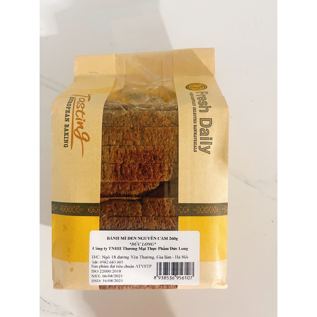Bánh mì đen nguyên cám 260 gram Đức Long