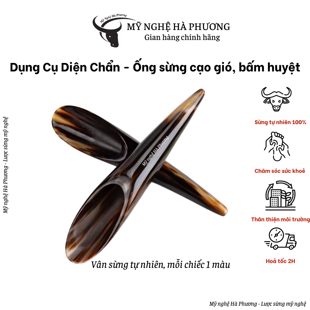 Ống sừng cạo gió, bấm huyệt, mát xa đầu giúp lưu thông máu