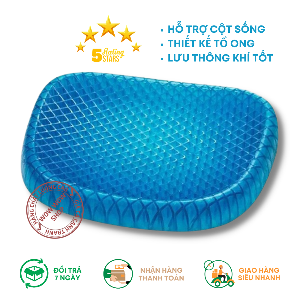 Đệm hỗ trợ ghế ngồi flex tiện lợi, không khí lưu thông và giữ lạnh khi chạm vào hỗ trợ người bị đau lưng và đau cột sống