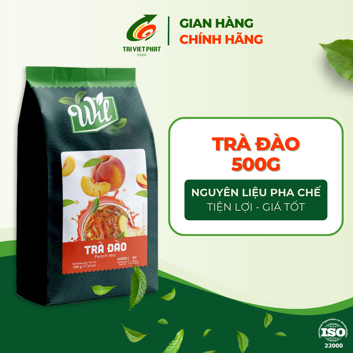 Trà đào Wil hòa tan dùng trong pha chế trà trái cây giải nhiệt túi 500g