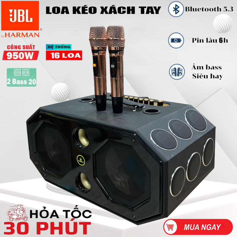 CHÍNH HÃNG Loa kéo Xách Tay Karaoke JB Z60 PRO, Hệ Thống 16 Loa, 16 Đường tiếng, Công Suất 900W, Hệ Thống 16 Loa, 16 Đường tiếng, 2 Bass 25cm, 12 trung, 2 Loa Treble - Có Reverb, 8h Hát Karaoke BH 12 THÁNG