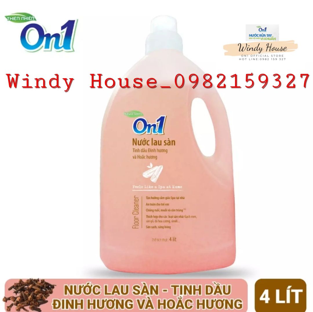 Nước lau sàn on1 cao cấp 4 lít hương đinh hương và hoắc hương