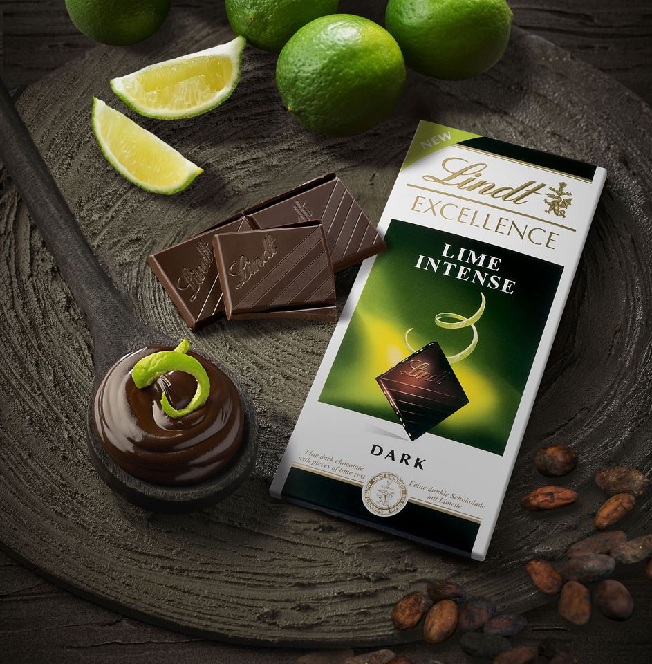 Socola đen vị chanh 100g - Chocolate Lindt Excellence Noir Zeste Citron Vert (lime)