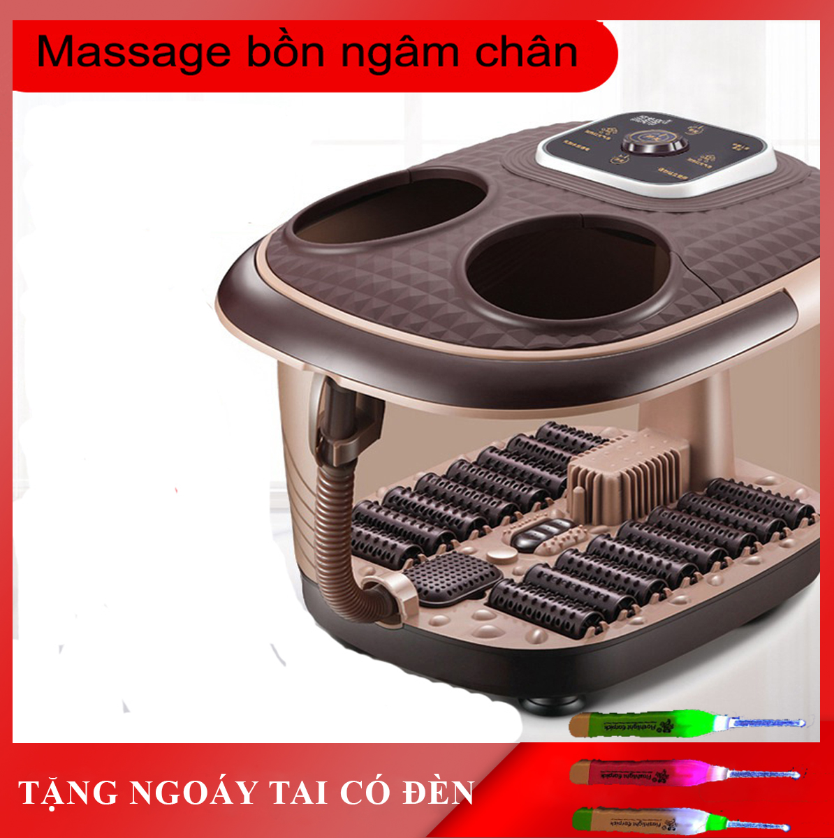 Bồn ngâm chân massage đa năng/ Mát xa chân trị liệu chân, giúp trừ phong thấp, điều trị các chứng bệnh về cơ khớp, giúp cơ thể bài tiết chất độc (Bảo hành 1 năm lỗi 1 đổi 1 trong 7 ngày)