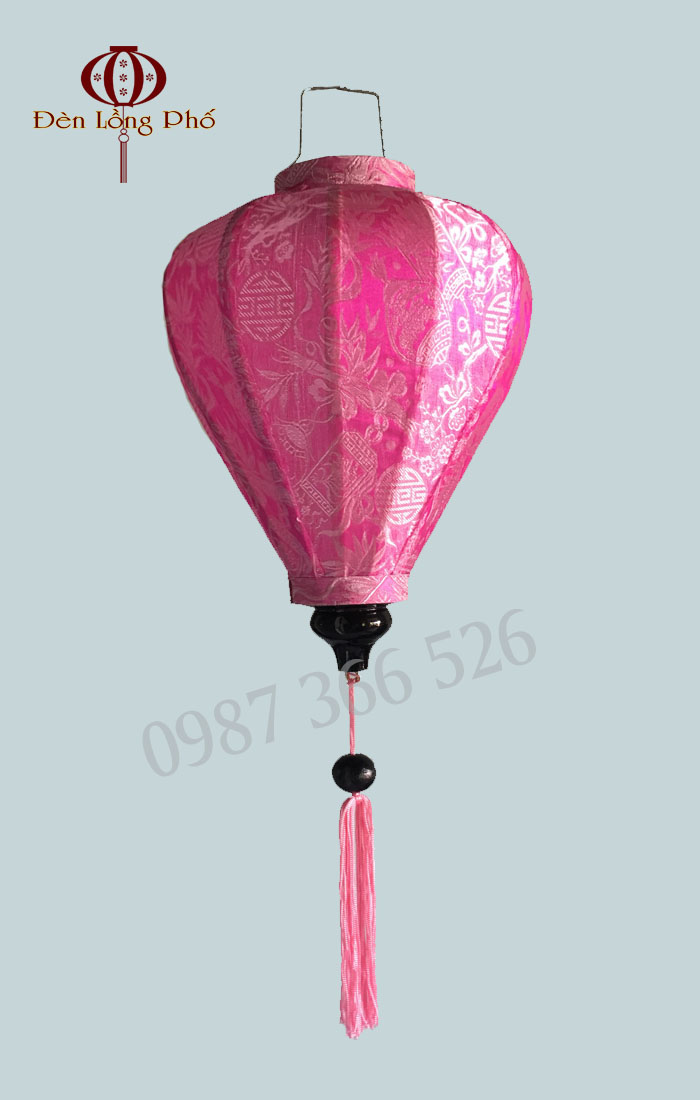 Đèn lồng hội an vải lụa kiểu tỏi size 45 cm