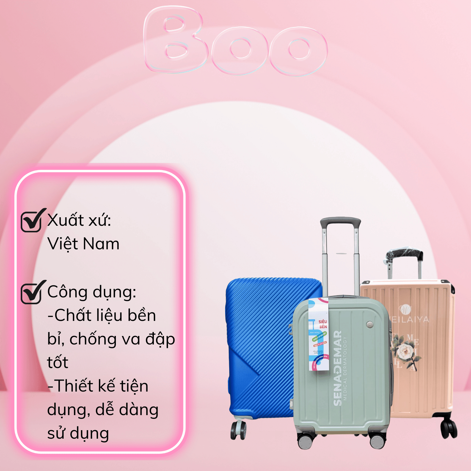 Vali du lịch nhỏ gọn tiện lợi