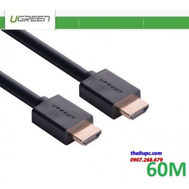 Cáp hdmi 1.4 - 60m chính hãng ugreen 40593 hỗ trợ ethernet, 4k, 2k có chip khuếch đại