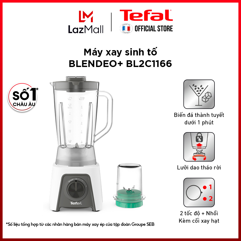 Máy xay sinh tố có cối xay khô Tefal BL2C1166 - 1.5L - Gian hàng chính hãng bảo hành 2 năm