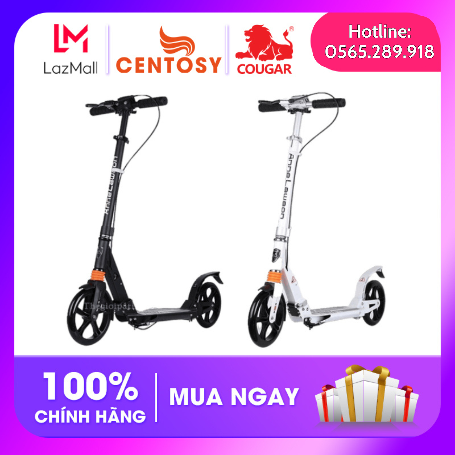 Xe Scooter ALS – A5S , Centosy - A5S có phanh tay, có thể gập gọn - Xe trượt scooter người lớn độ chịu lực lên đến 100kg
