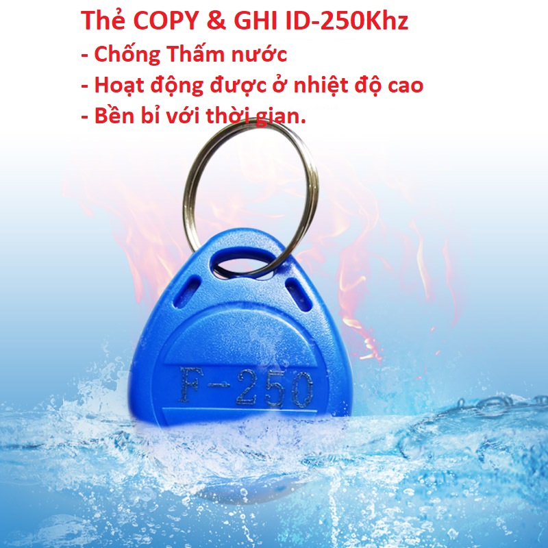 [Loại COPY] ID móc khóa F-250Khz Thẻ ID sao chép thẻ kiểm soát truy cập thẻ sao chép khóa tần số 250khz