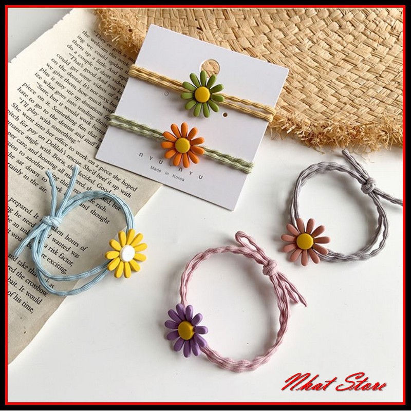 👑Dây Buộc Tóc, Đeo Tay Nhiều Màu Chun Buộc Tóc Hoa Cúc HọA Mi Hàn Quốc Hot Trend - Nơ Buộc Tóc H120
