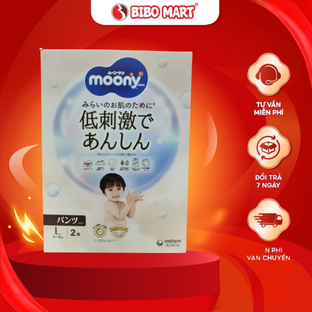QT Moony - Tã quần Moony Dịu Nhẹ size L Cho Bé - Bibomart