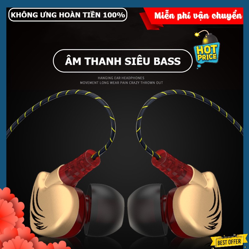 Tai nghe nhét tai SUPER BASS QKZ CK7 âm thanh hay nghe nhạc đã, tai phone có dây jack 3.5mm cho điện thoại máy tính laptop pc có mic đàm thoại tương thích iphone, samsung, xiaomi, oppo