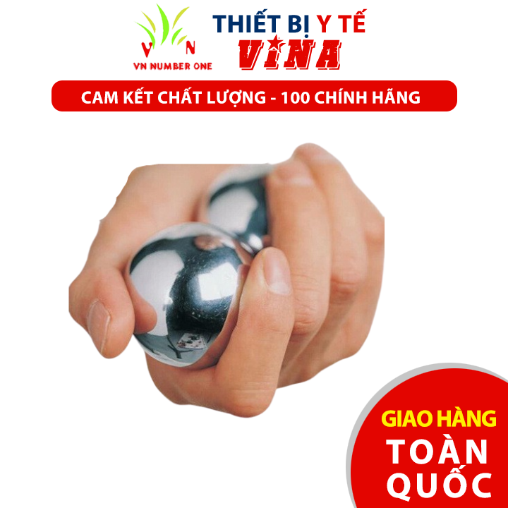 Bi tập luyện ngón tay bằng sắt mạ chrome dạng vỉ 2 viên