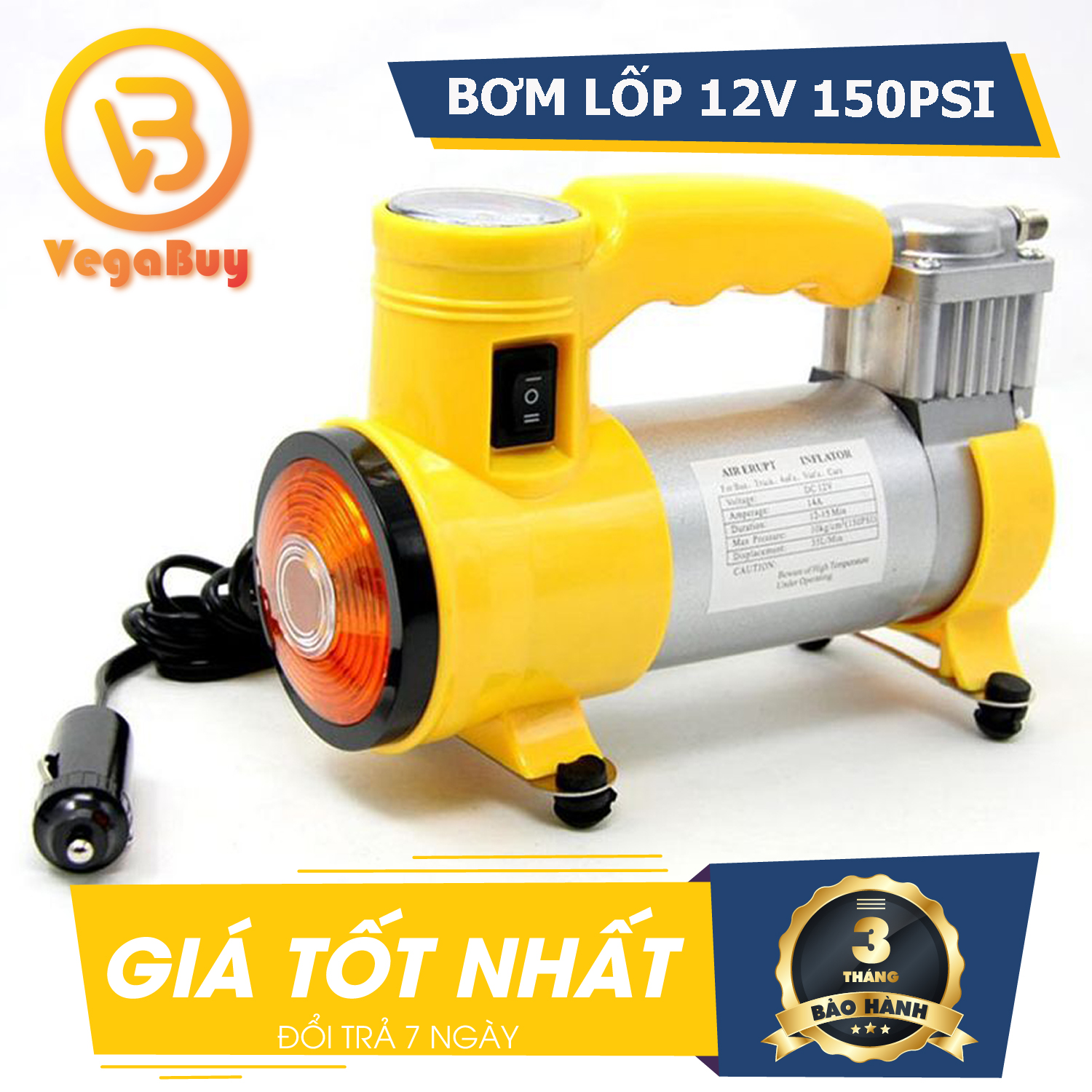 Mua Máy Bơm Rửa Xe Cũng Không Bằng - CHỌN NGAY Máy Bơm Hơi Ô Tô Xe Máy Đa Năng Metal Model 452, Máy bơm lốp ô tô xe máy AC PRO Cyclone 150PSI  Heavy Duty Air Compressor có màn hình hiển thị đồng hồ đo áp suất