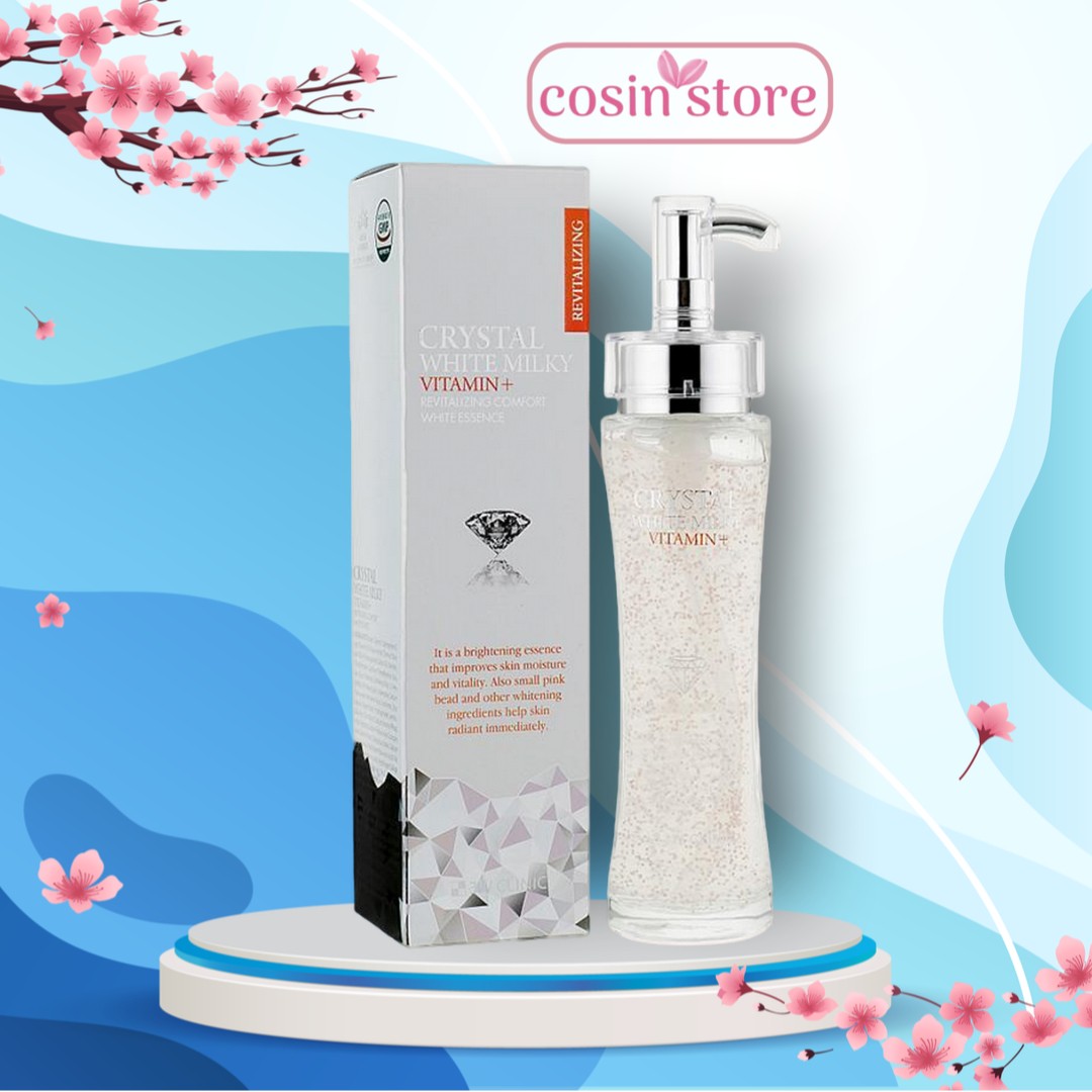 Tinh chất dưỡng trắng da 3W Clinic Crystal White Milky Essence Vitamin+ 150ml shop Cosin Store sản phẩm của Hàn Quốc