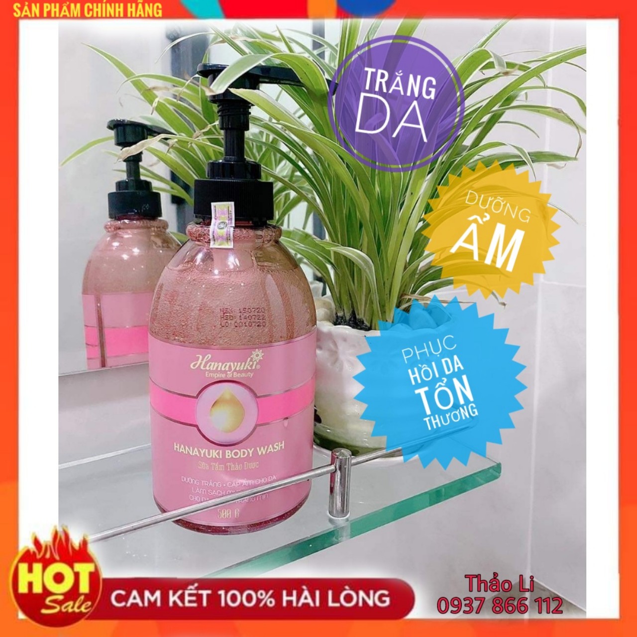 [Chính Hãng 100%] Sữa Tắm Thảo Dược Hanayuki Body Wash - Dưỡng Trắng, Cấp ẩm cho da, sạch mụn cơ thể