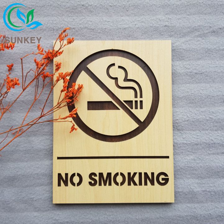 [Sale Đặc Biệt] Bảng Gỗ Treo Cửa No Smoking - Kích Thước 25x15 cm - Chất Liệu Gỗ MDF Nhập Khẩu - Trang trí nhà cửa