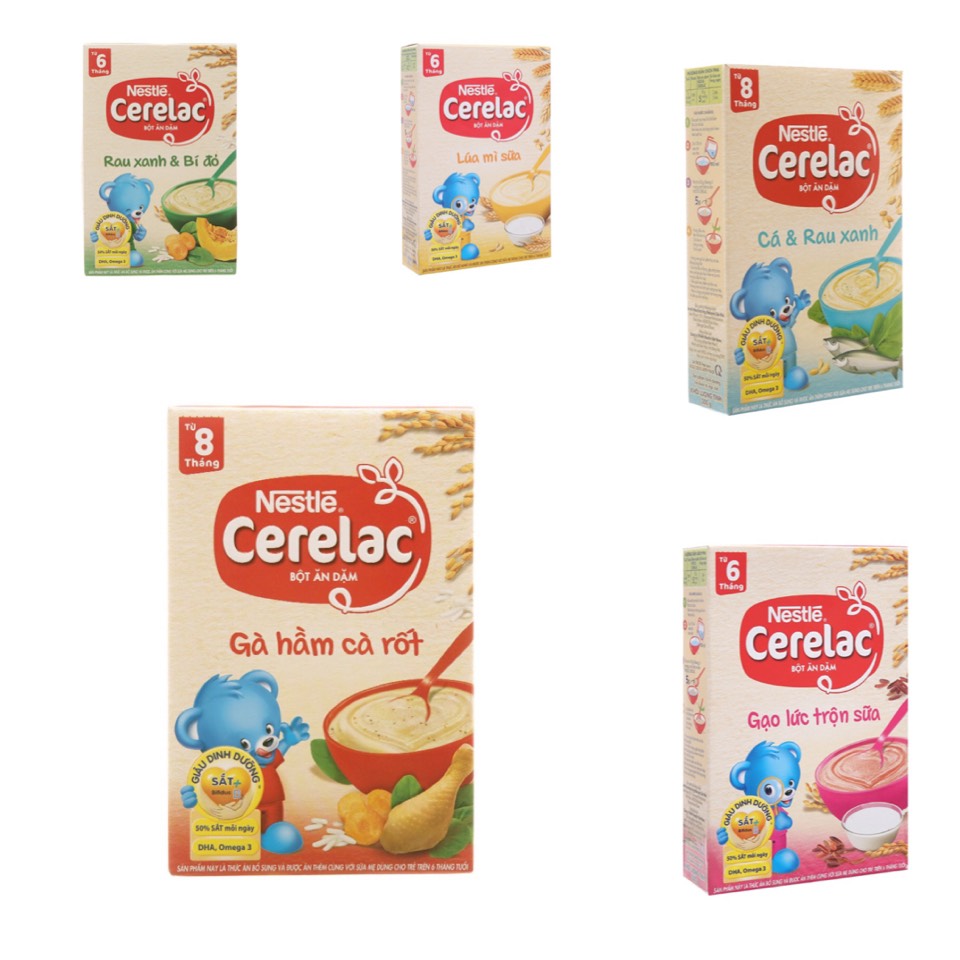 Nestlé Cerelac Hộp Bột ăn dặm hộp giấy 200g