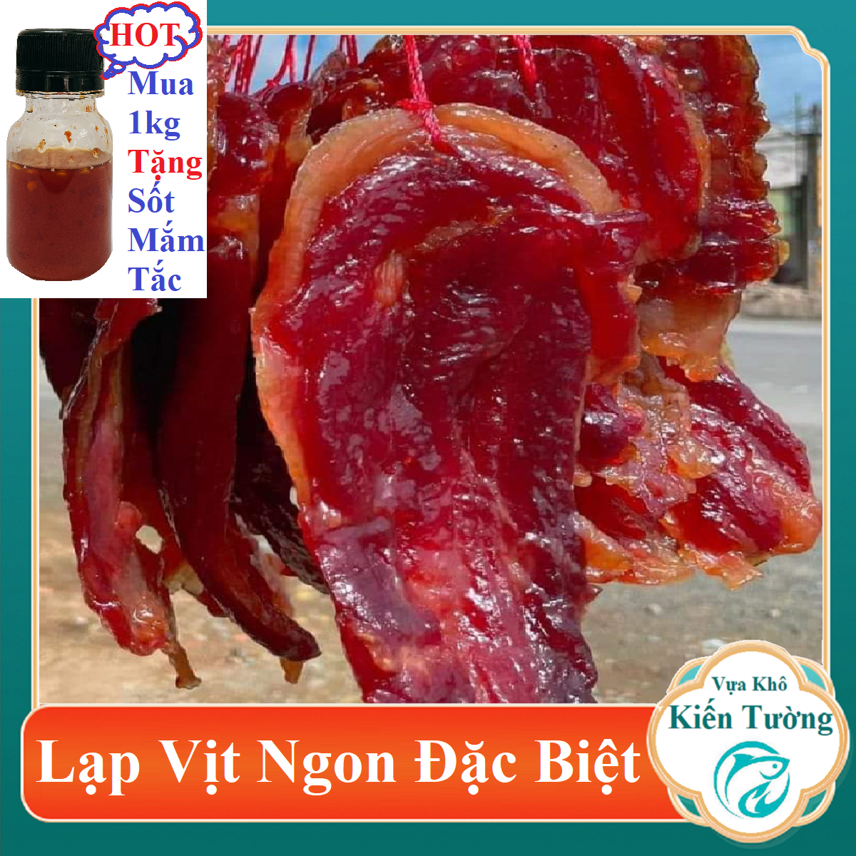 LẠP VỊT THƯỢNG HẠNG , Được Làm Từ Đùi Vịt Tươi Ngon.-  (Tặng Kèm Mắm Tắc Chấm Chua Cay) Vựa Khô Kiến Tường