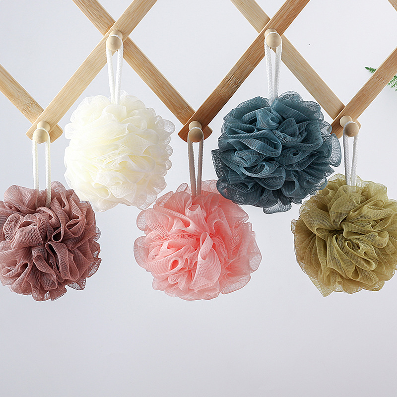 Bông Tắm Tròn Tạo Bọt Nhà Tắm Nhiều Màu Lưới Tắm Mềm Mịn Cao Cấp