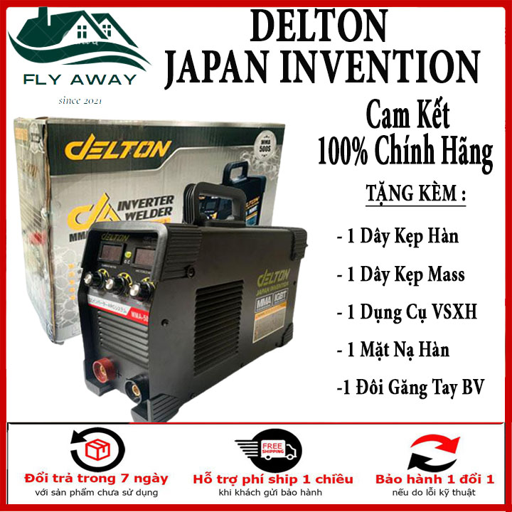 Máy hàn điện tử delton mma - đen inveter cao cấp. bảo hành chính hãng 12 tháng bởi fly away.