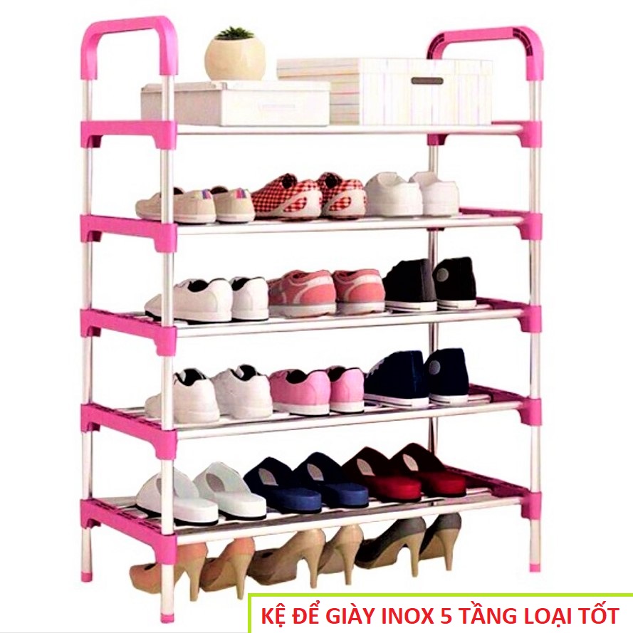 KỆ ĐỂ GIÀY DÉP INOX 5 TẦNG MẪU MỚI SIÊU CỨNG , GIÁ ĐỂ GIÀY ĐÉP , TỦ ĐỂ GIÀY DÉP ,  ĐỒ DÙNG NHÀ CỬA