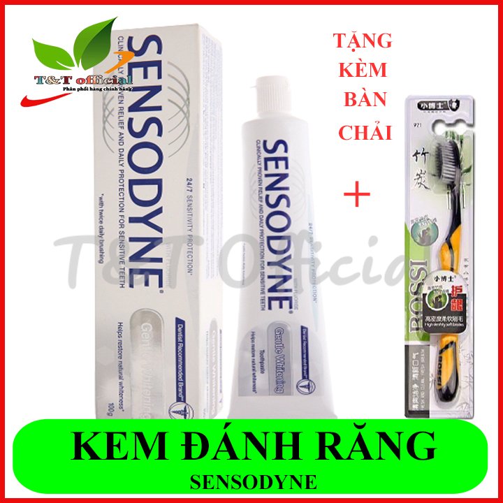 Combo 2 Kem Đánh Răng Sensodyne Nhập Thái Lan + Tặng kèm 1 bàn chải đánh răng 100g