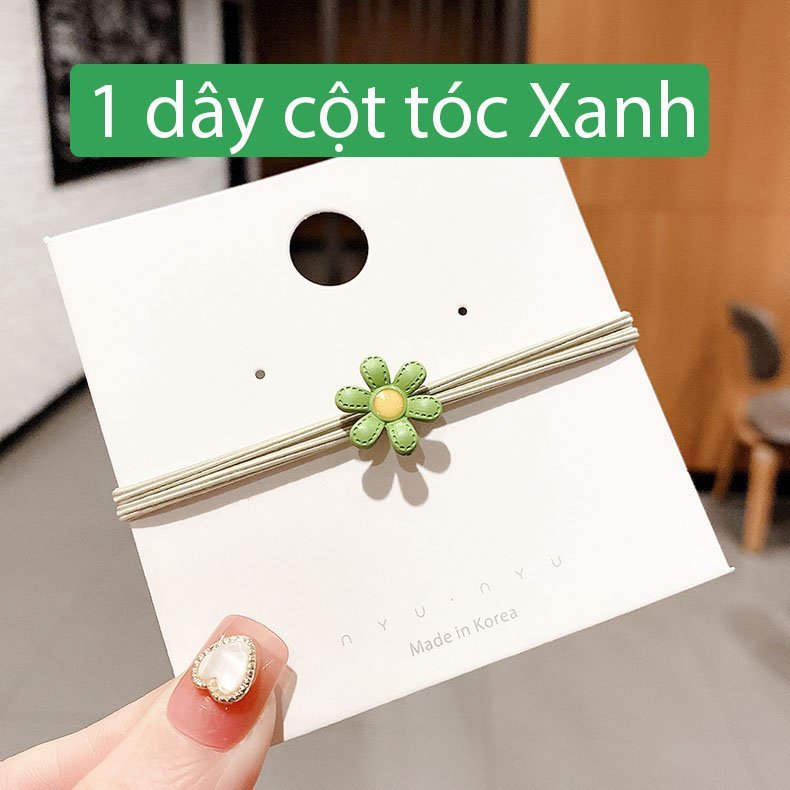 Dây cột tóc hoa cúc siêu xinh dây thun buộc tóc cho nữ GARIN