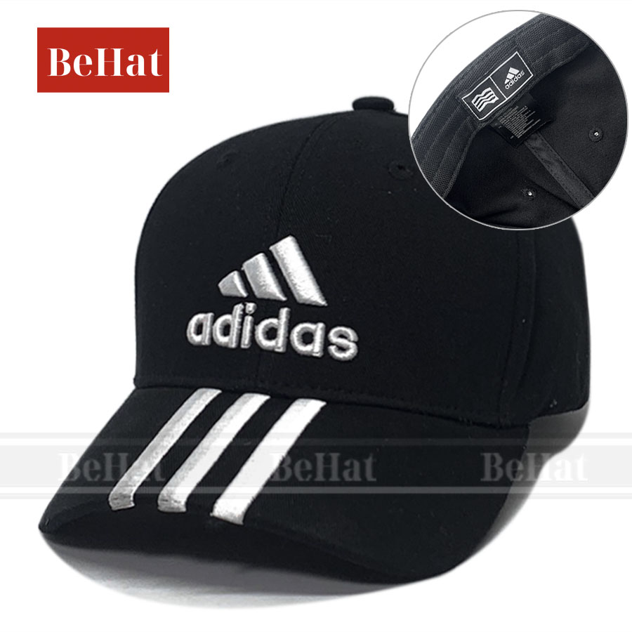 Nón Kết Adidas 3 Sọc, Thêu Nổi Họa Tiết 3 Vạch Trên Vành Nón Phong Cách Đường Phố