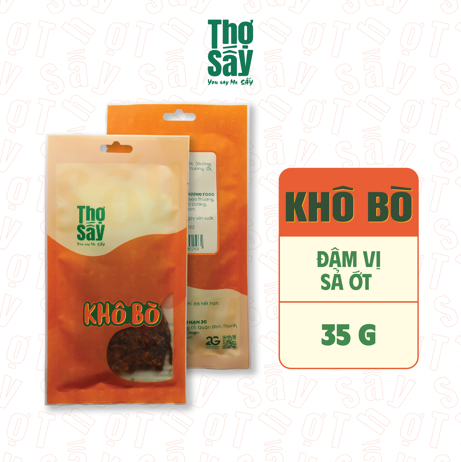Khô bò thợ sấy - túi 35g