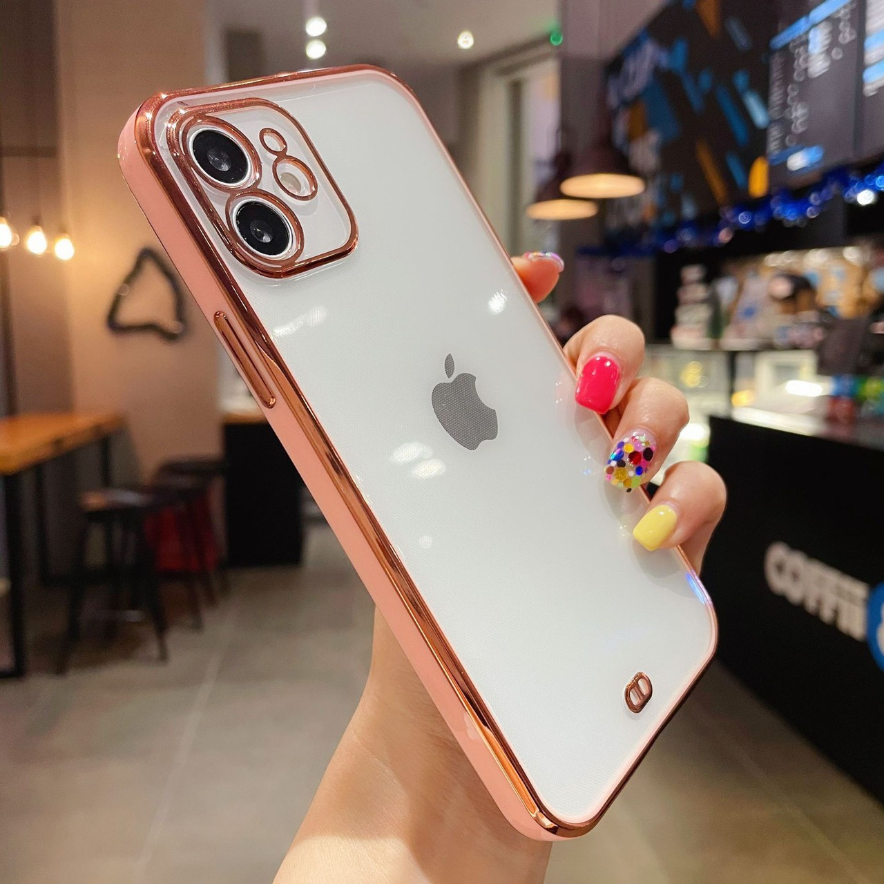 Ốp Lưng Dẻo Trong Suốt Viền Si Vuông Dành Cho IPhone 12 Pro Max,12,11 Pro Max,11pro,IP11,XsMax,7Plus,7G,6Plus,6G Ốp Điện Thoại Trong Suốt Mạ Khung Hình Vuông Cổ Điển Sang Trọng Mới nhất 2021