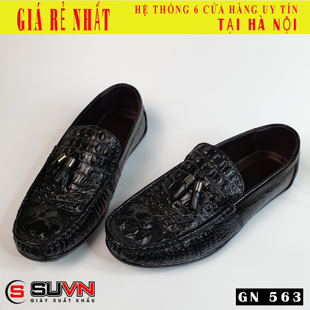 Giày Lười Da Thật Vân Cá Sấu Siêu Mềm - Êm Chân, Bh 12 Tháng Mã Gn563