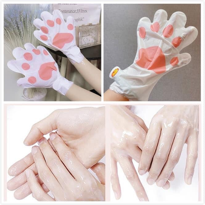 Mặt nạ tay hình mèo mặt nạ ủ tay dưỡng ẩm giúp da tay chân mềm mịn trắng sáng đều màu gói 40g lifusha