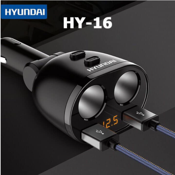 Bộ chia Tẩu sạc nhanh ô tô, xe hơi thành 2 đầu tẩu và 2 cổng sạc USB cao cấp, đa năng Huyndai - Phụ Kiện Đồ Chơi Ô Tô Xe Hơi EUNOIA