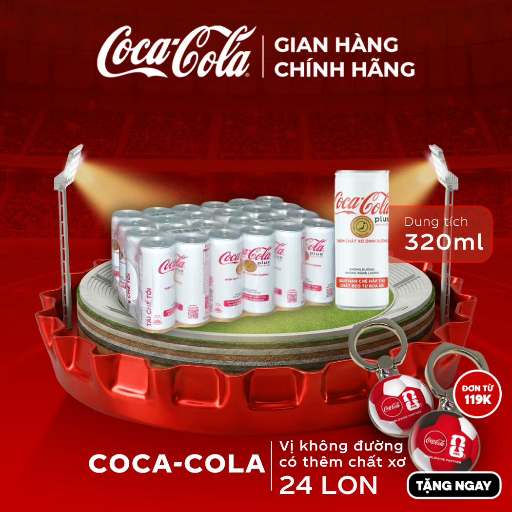 [SIÊU SALE ] Thùng/Lốc 24 Lon Nước Ngọt Giải Khát Có Ga Coca-Cola Plus (Foshu) 320ml/Lon Sale 25.05 Coca-Cola Chính Hãng_LD