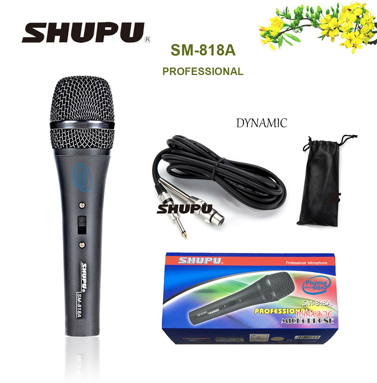 Micro Shupu SM-818A có dây karaoke cao cấp