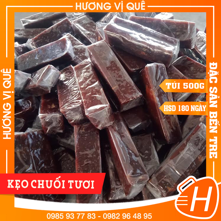 Kẹo chuối tươi - túi zip 500g - đặc sản bến tre