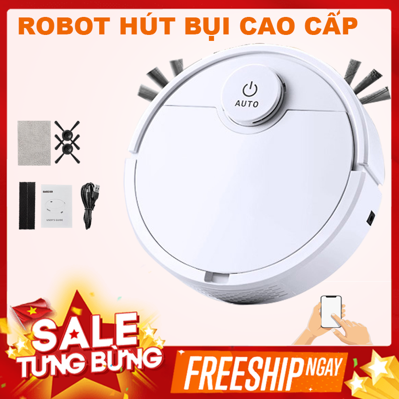 Free ship - robot hút bụi thông minh, rô bốt hút bụi tiện lợi, robot hút bụi tự động es300, robot hút bụi lau nhà tự động 3 in 1 - sale lớn