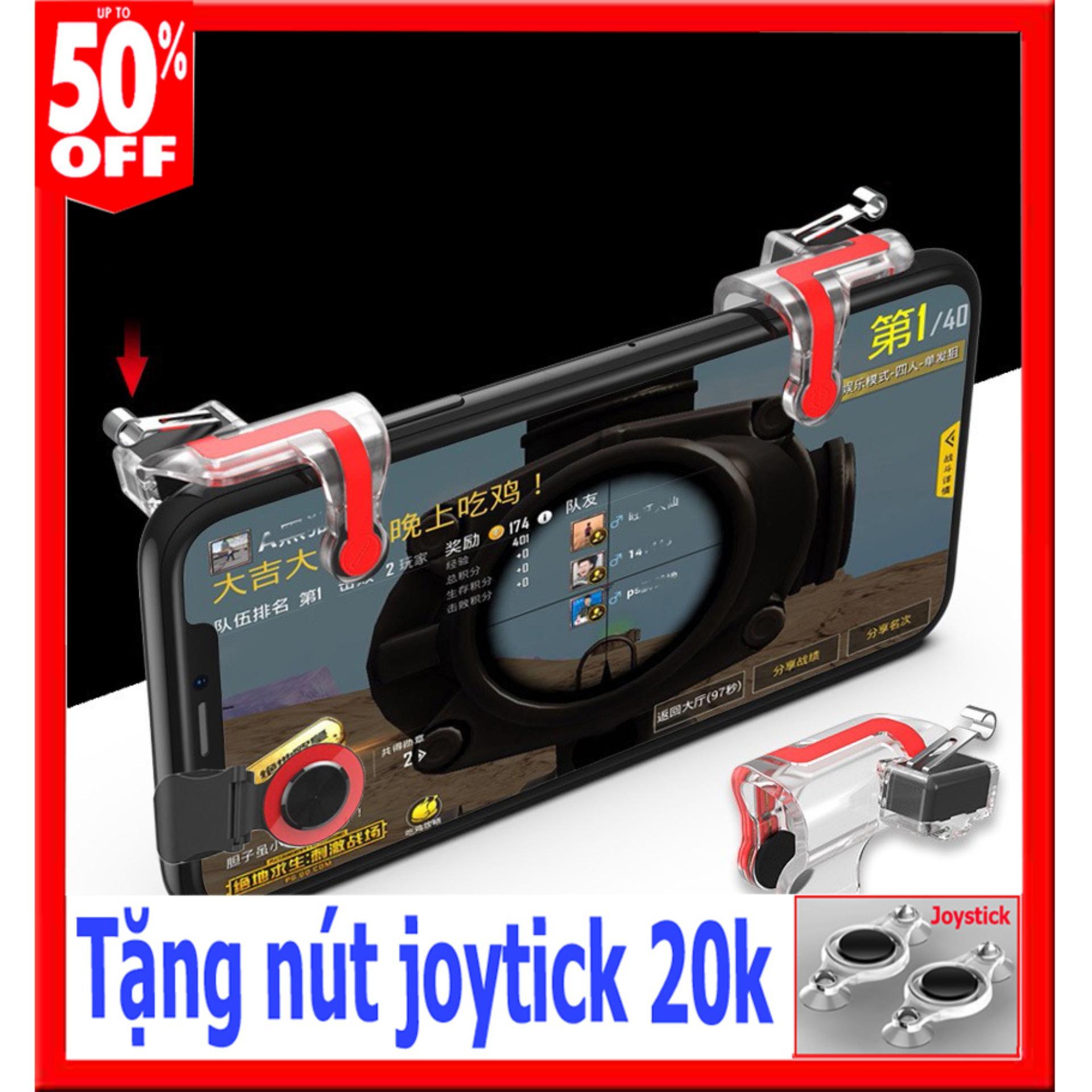 Bộ 2 nút bấm pubg mn chơi game mobile-tặng nút joystick thế hệ 5