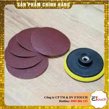 Đế Chà Nhám Tròn 100mm + 10 Giấy Nhám Tròn 100mm (Cát tùy chọn)