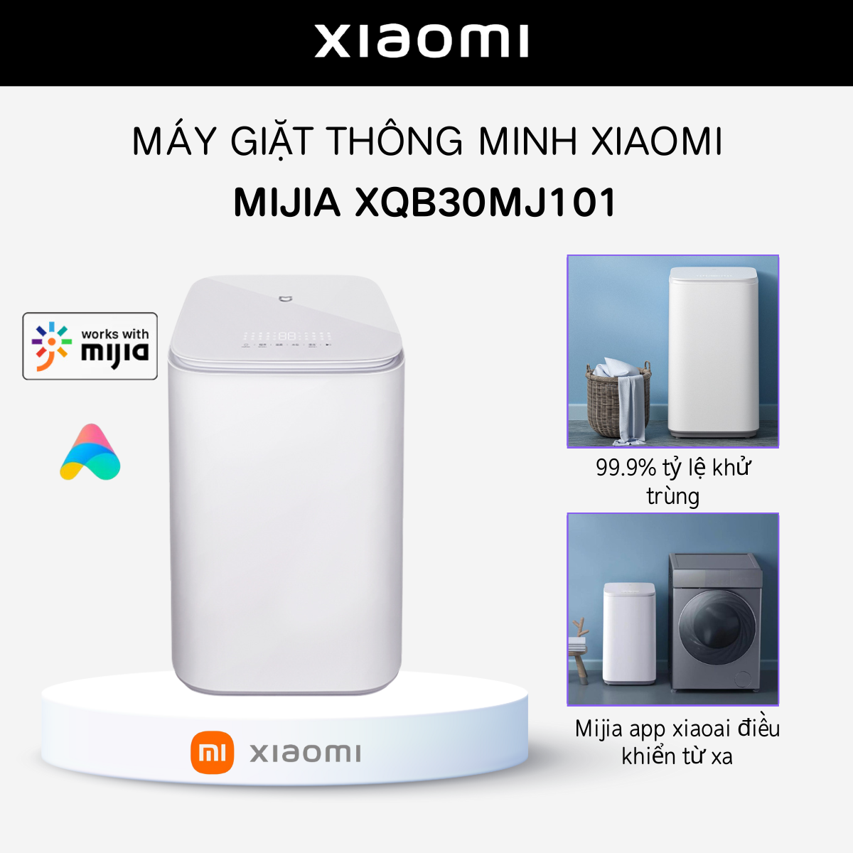 Máy giặt khử trùng thông minh mini 3kg Xiaomi Mijia Pro XQB30MJ101 kết nối App thông minh độ ồn thấp - Mi Fans