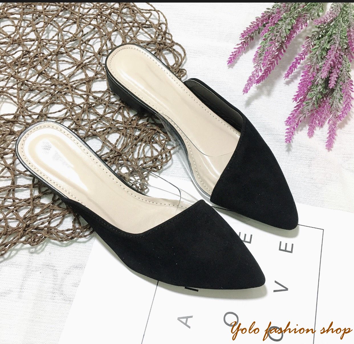 [Hoàn tiền 15%]Hình thật - SU7-Dép sục nữ phối mica da mềm êm chân