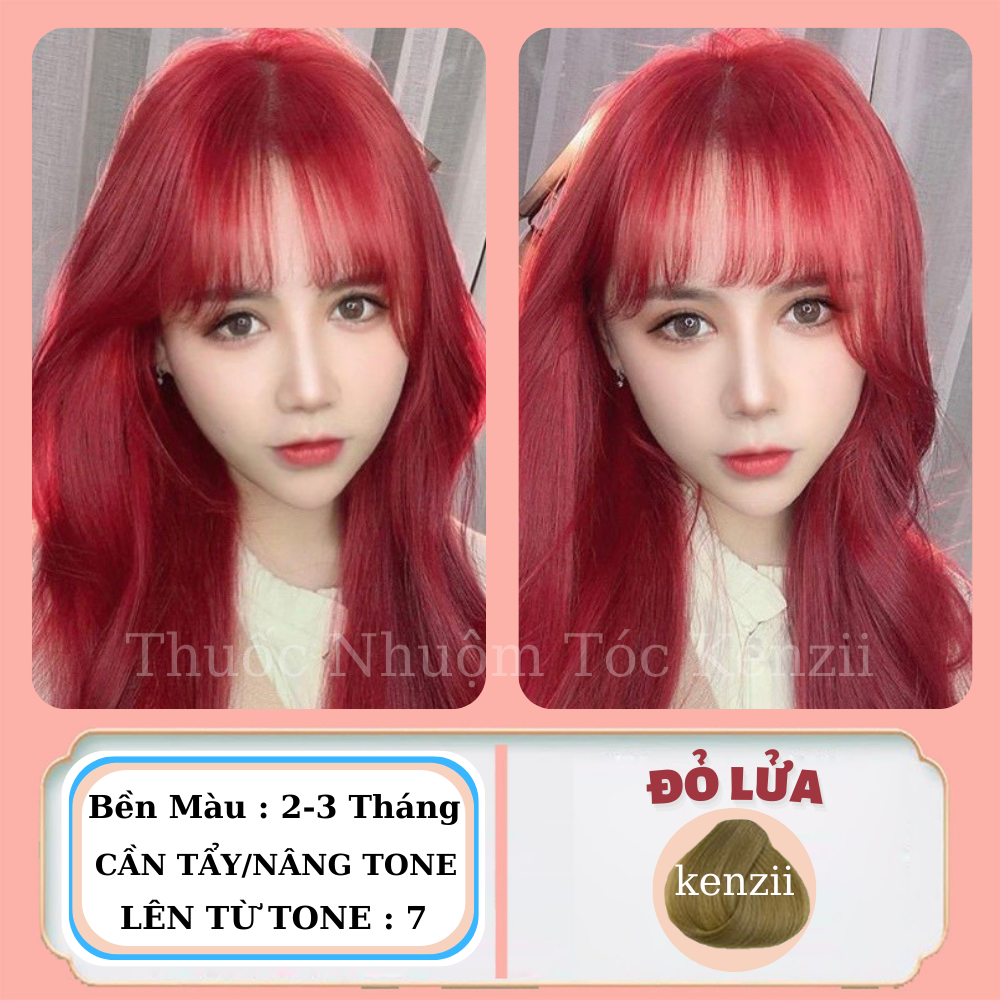 Thuốc Nhuộm Tóc Đỏ Lửa Đỏ Mặt Trời Tặng Trợ Nhuộm Kenzii Lên Từ Tone 7 | Thuốc Nhuộm Tóc Màu Đỏ Lửa Tại Nhà